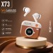X73 TWS Wireless Earbuds Bluetooth 5.3 HiFi Stereo Touch Con
